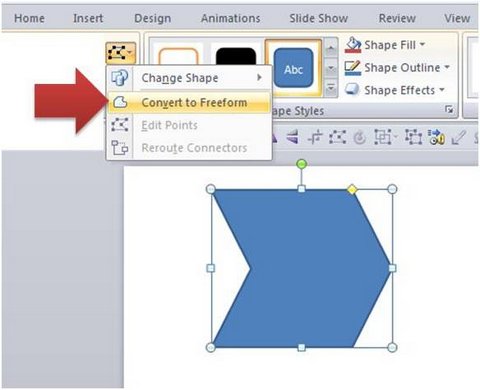 Convert to Freeform Option