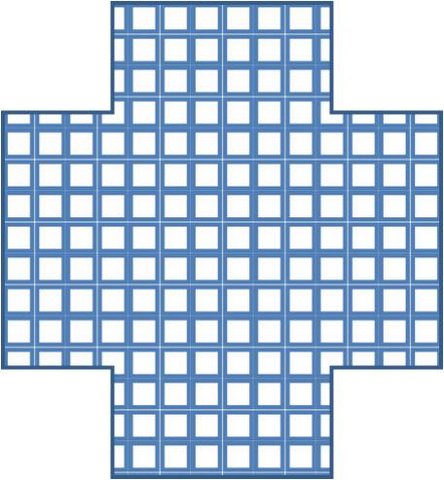 Filled Cross Shape PowerPoint