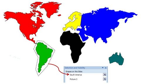 Name target areas in map