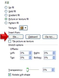 Picture Fill Menu Option