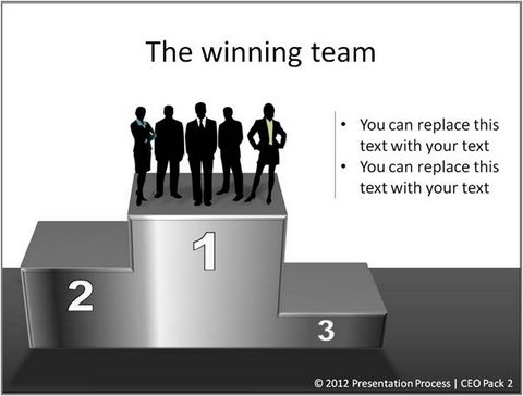 PowerPoint podium with metallic finish: