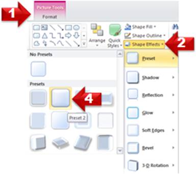 Preset Shape Menu for Board