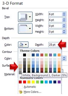 Setting Depth and Color