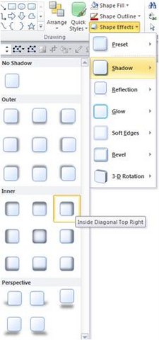 Shadow Menu in PowerPoint