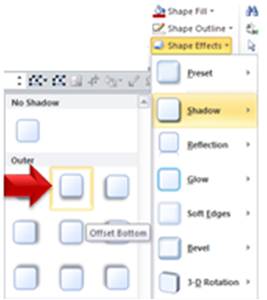 Shadow Offet Menu