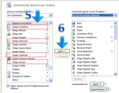 Shape Union Command Add Option