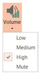 Volume option in PowerPoint